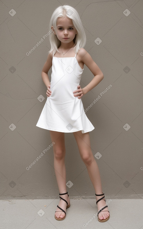 Italian child girl with  white hair