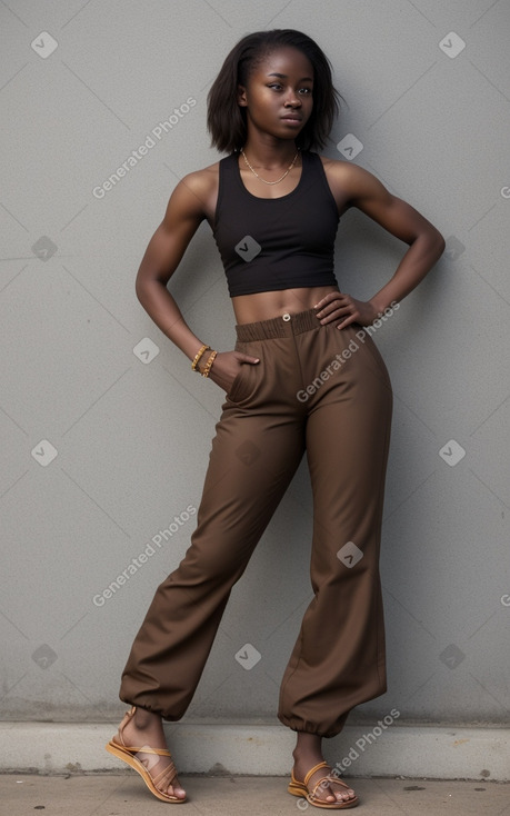 Ghanaian young adult female with  brown hair