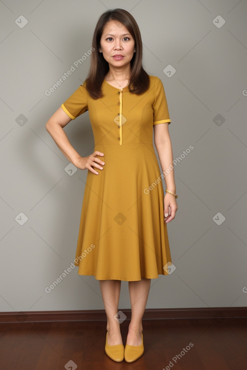 Indonesian 45 years female with  brown hair