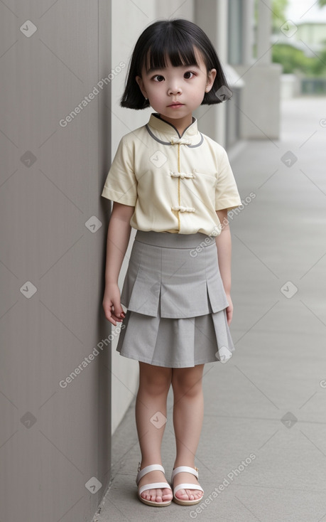 Chinese child female with  gray hair