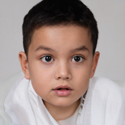 Neutral white child male with short  brown hair and brown eyes