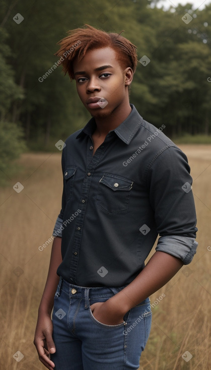 African american young adult male with  ginger hair