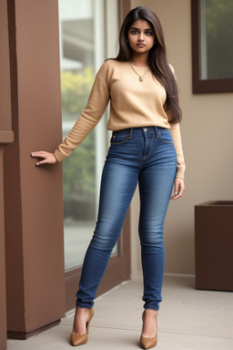 Indian young adult female with  brown hair