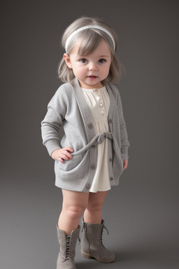 Belgian infant girl with  gray hair