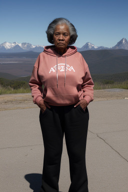 African american elderly female with  black hair