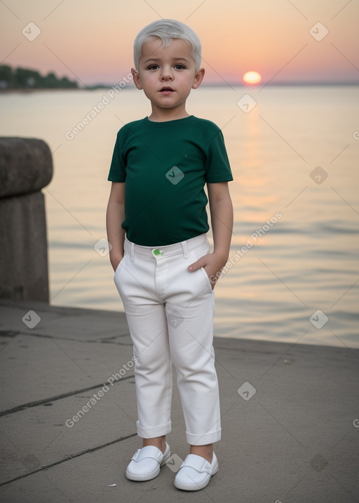 Macedonian infant boy with  white hair