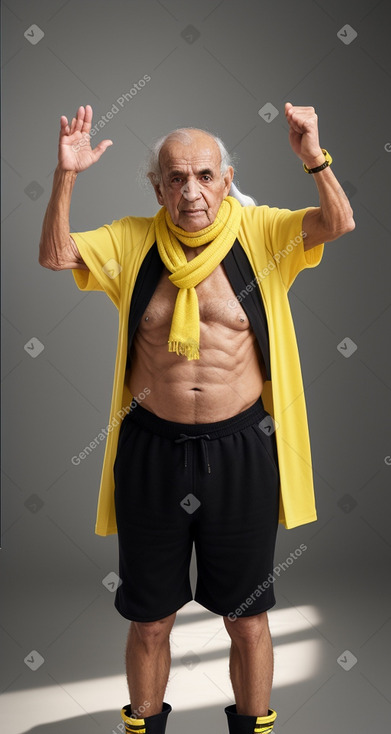 Libyan elderly male with  black hair