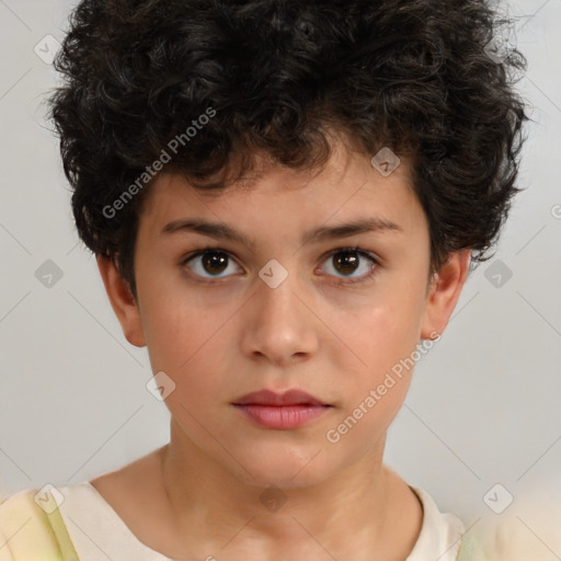 Neutral white child male with short  brown hair and brown eyes