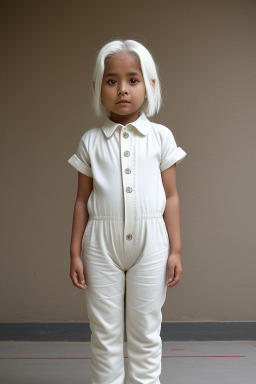 Nepalese child female with  white hair