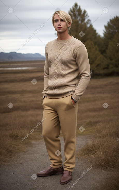 Bolivian adult male with  blonde hair