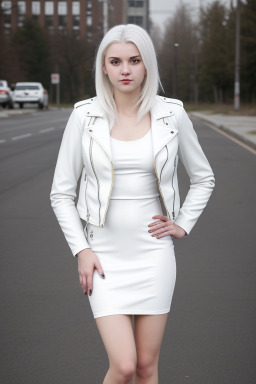 Ukrainian young adult female with  white hair