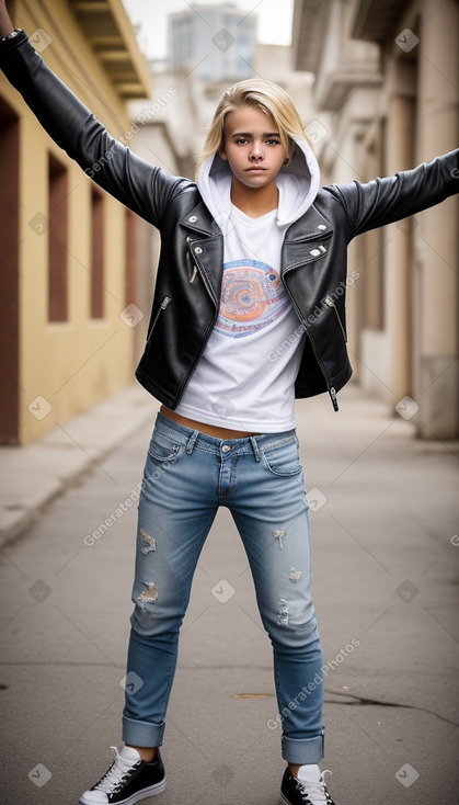 Cuban teenager boy with  blonde hair