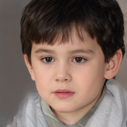 Neutral white child male with short  brown hair and brown eyes