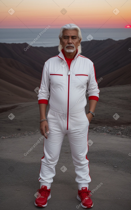 Bolivian middle-aged male with  white hair