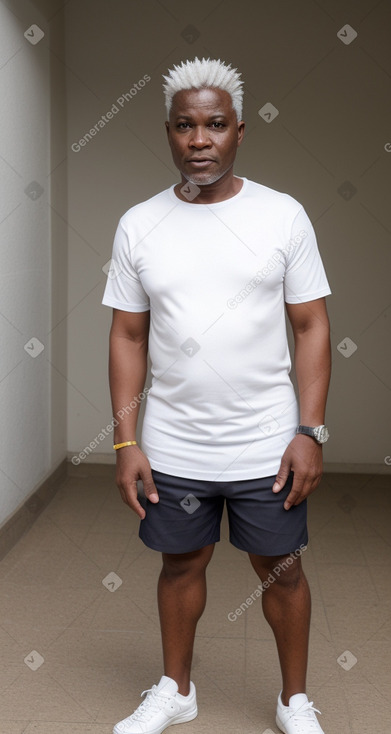 Nigerian middle-aged male with  white hair