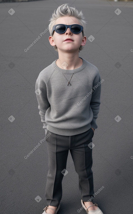 Icelandic child boy with  gray hair