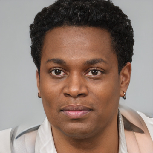 Neutral latino young-adult male with short  brown hair and brown eyes