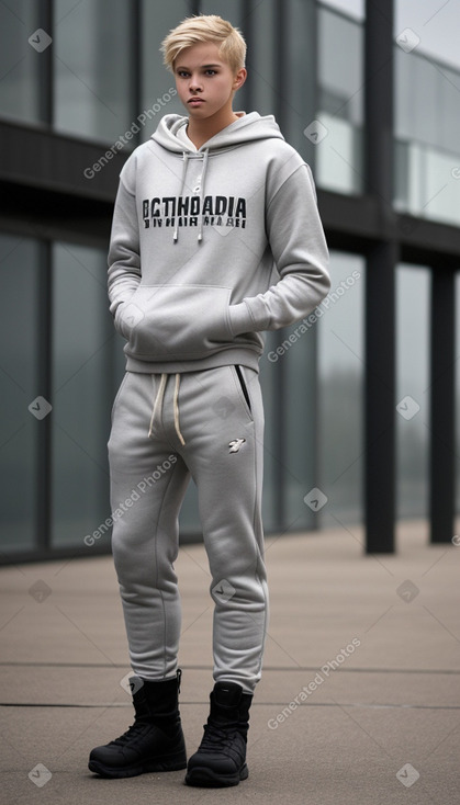 Canadian teenager boy with  blonde hair