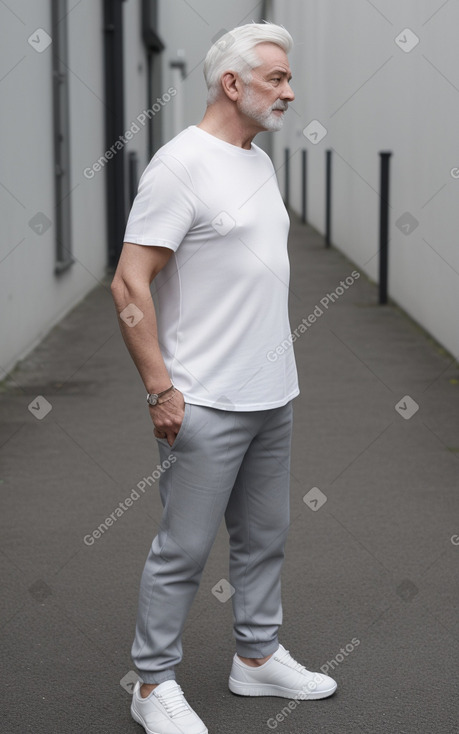 Irish middle-aged male with  white hair