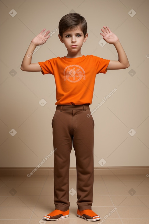 Paraguayan child boy with  brown hair