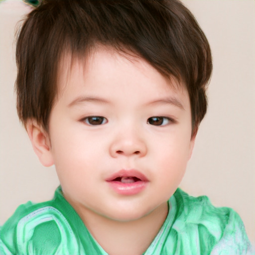 Neutral white child male with short  brown hair and brown eyes