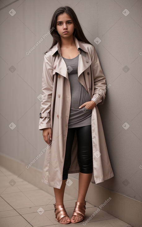 Paraguayan teenager female with  gray hair