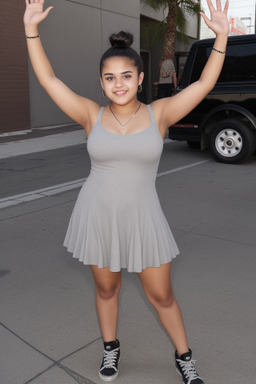 Hispanic teenager girl with  gray hair