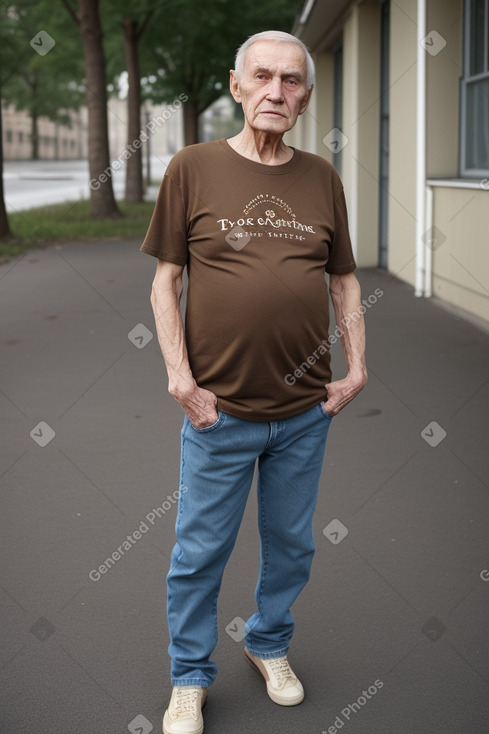 Russian elderly male with  brown hair