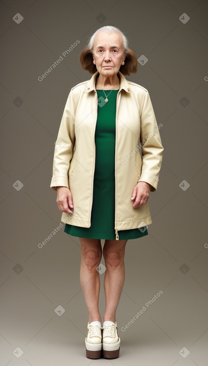 Belgian elderly female with  brown hair