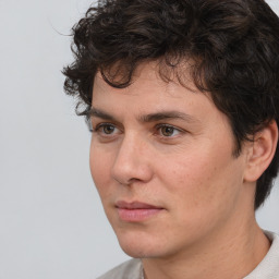 Neutral white adult male with short  brown hair and brown eyes