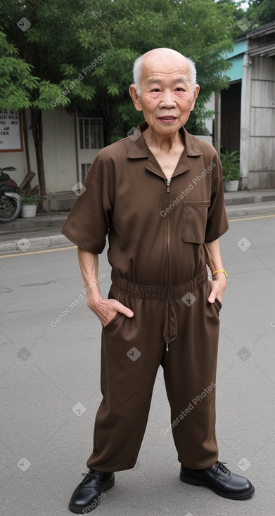 Vietnamese elderly male with  brown hair