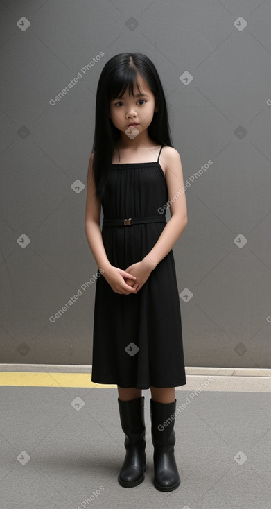 Singaporean child girl with  black hair