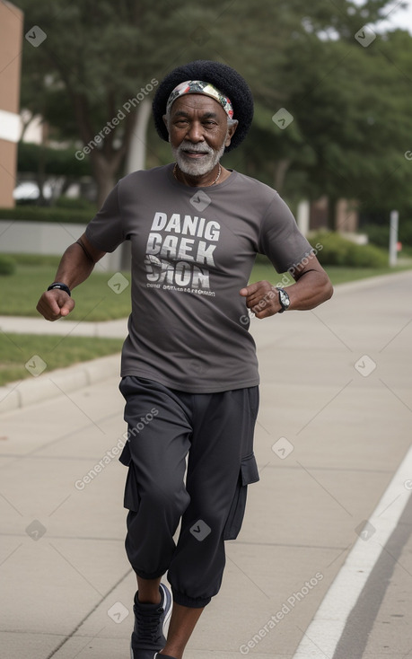 African american elderly male with  black hair