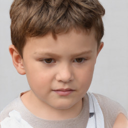 Neutral white child male with short  brown hair and brown eyes