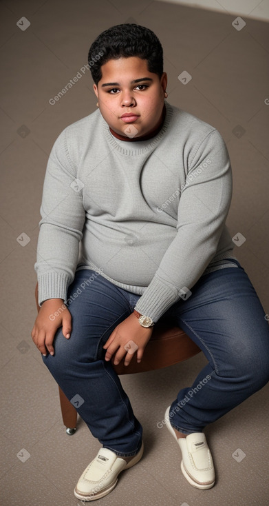 Dominican teenager boy with  gray hair