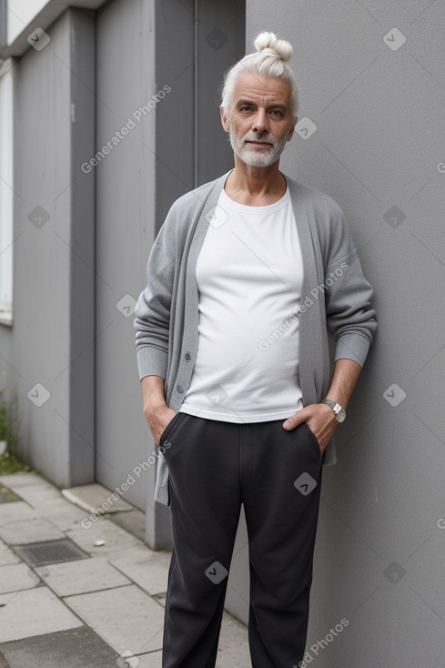 French 45 years male with  white hair