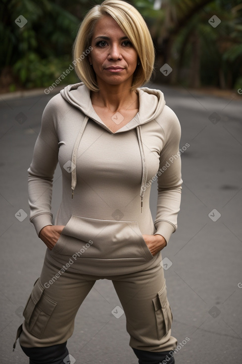 Venezuelan 45 years female with  blonde hair