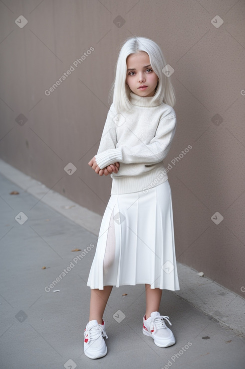 Albanian child girl with  white hair