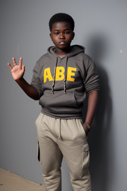 Ugandan teenager boy with  gray hair