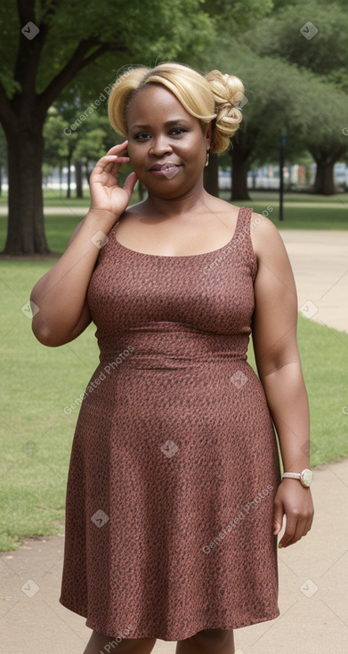 African middle-aged female with  blonde hair