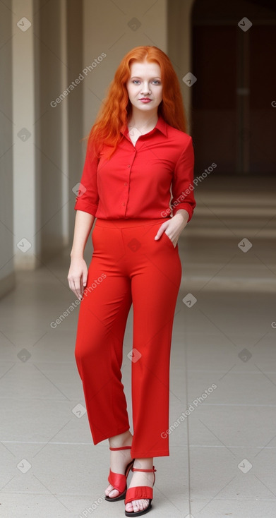 Romanian adult female with  ginger hair