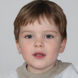 Neutral white child male with short  brown hair and brown eyes