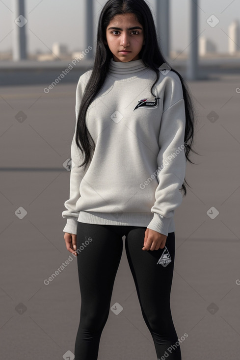 Emirati teenager female with  black hair