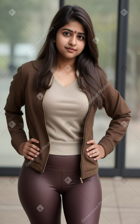 Indian young adult female with  brown hair