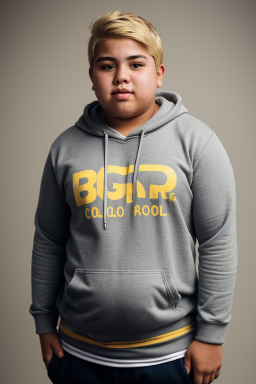 Colombian teenager boy with  blonde hair