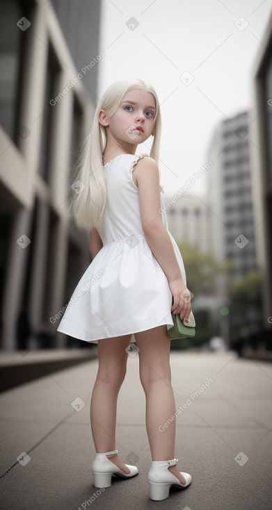 Caucasian child female with  white hair