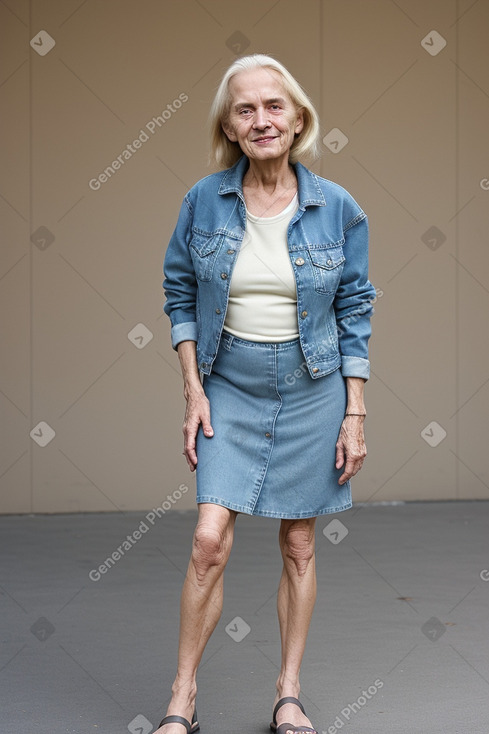 Caucasian elderly female with  blonde hair