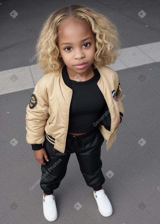 African american child girl with  blonde hair