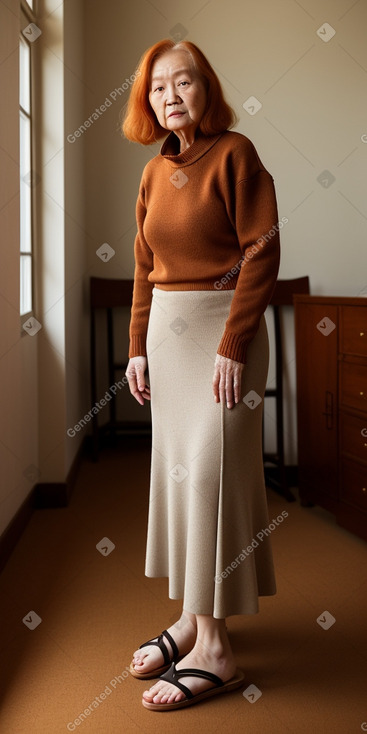 Korean elderly female with  ginger hair