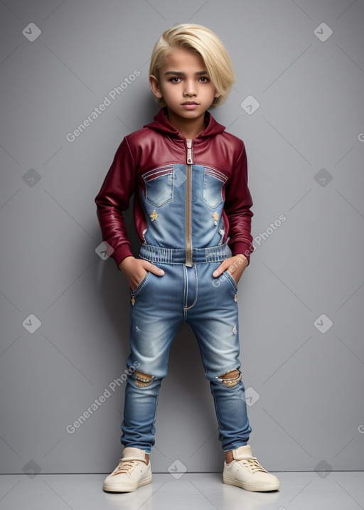 Qatari child boy with  blonde hair